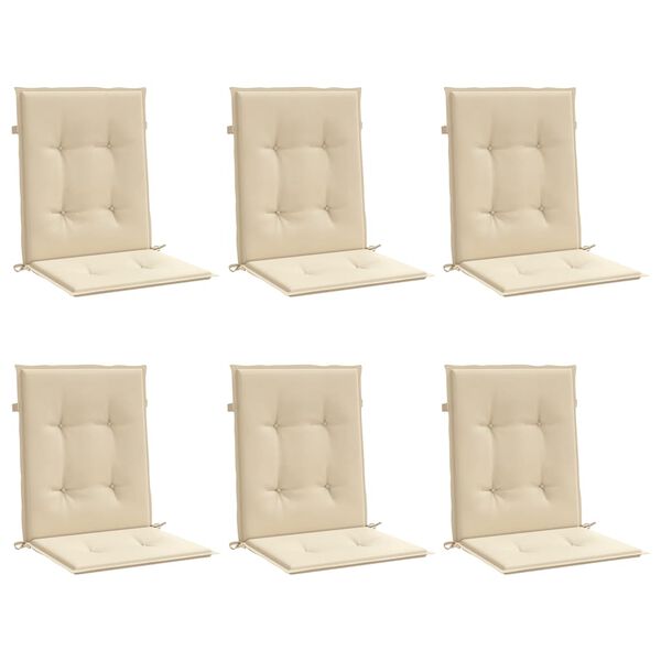 vidaXL Cuscini per Sedia 6 pz Beige 100x50x3 cm in Tessuto Oxford