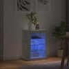 vidaXL Credenza con Luci LED Grigio Cemento 41x37x67 cm