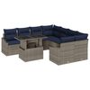 vidaXL Set Divano da Giardino con cuscino 9 pcs Grigio polyrattan