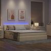vidaXL Letto con contenitore e LED con led Crema 160 x 200 cm Tessuto