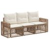 vidaXL Set Divano da Giardino 3 pz Beige e Bianco Crema polyrattan