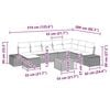 vidaXL Set Divano da Giardino 9 pcs Nero