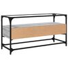 vidaXL Mobile TV Piano Vetro Grigio Sonoma 98x35x51 Legno Multistrato