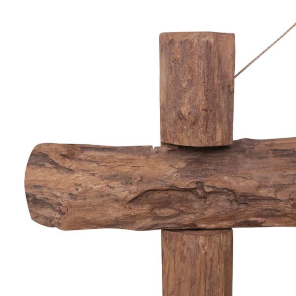 vidaXL Specchio con Tronchi Naturale 70x70 cm in Teak di Recupero