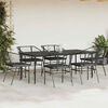 vidaXL Set Pranzo da Giardino 7 pz Nero con Cuscini Polyrattan Vetro