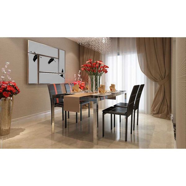 vidaXL Sedie da pranzo 4 pcs Nero 46 x 38.5 x 91 cm Pelle sintetica