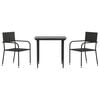 vidaXL Set da Pranzo da Giardino 3 pz in Polyrattan e Acciaio