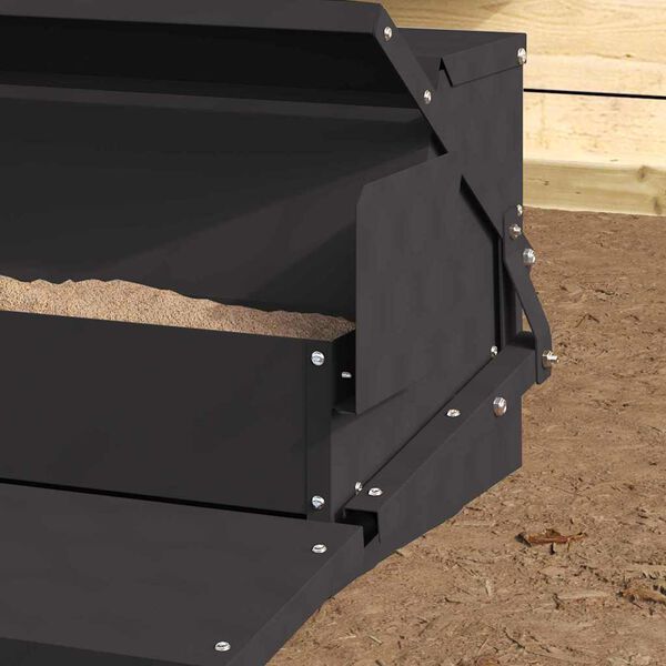 vidaXL Mangiatore a Pedale per Pollo Nero 50 x 40 x 29 cm