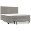 vidaXL Giroletto a Molle con Materasso Grigio Chiaro 160x200cm Velluto