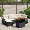 vidaXL Set Divani da Giardino con Cuscini 7pz Nero Polyrattan