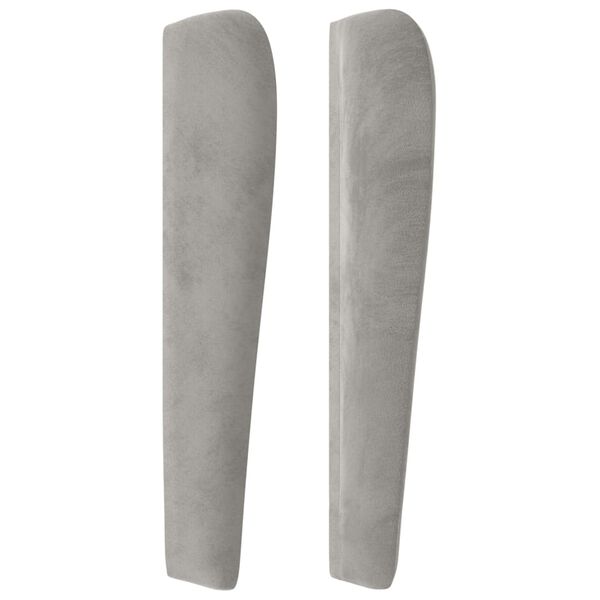 vidaXL Testiera ad Orecchio Grigio Chiaro 163x23x118/128 cm in Velluto