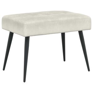 vidaXL Panchina con bottoni imbottiti Crema 60 x 40 x 45 cm Velluto