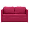 vidaXL Divano Letto da Terra 2 in 1 Rosso Vino 122x204x55cm Velluto