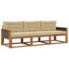vidaXL Set di divani da esterno 3 pz Naturale e Beige