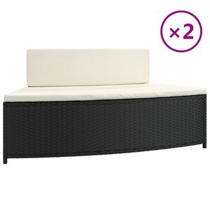 vidaXL Panche per Spa con Cuscini 2 pz in Polyrattan Nero