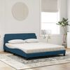 vidaXL Letto con Materasso Dover Blu 160x200 cm in Velluto