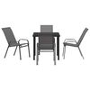 vidaXL Set da Pranzo per Giardino 5 pcs Grigio e Nero