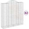 vidaXL Cesti Gabbioni ad Arco 2 pz 200x50x200/220 cm Ferro Zincato