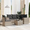 vidaXL Set Divano da Giardino 6pz con Cuscini Grigio Chiaro Polyrattan