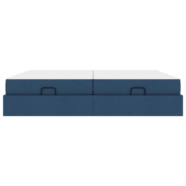 vidaXL Struttura letto con materasso con materasso 2 pcs Blu Tessuto