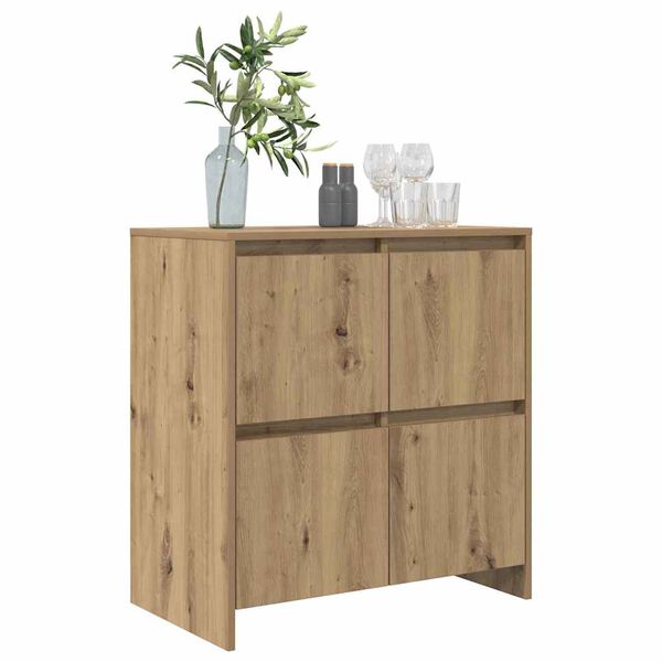 vidaXL Credenza Rovere artigianale 70 x 41 x 75 cm Legno multistrato