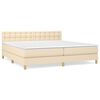vidaXL Giroletto a Molle con Materasso Crema 200x200 cm in Tessuto