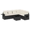 vidaXL Set Divani da Giardino con Cuscini 7pz Nero Polyrattan