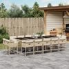 vidaXL Set da Pranzo da Giardino 15 pz con Cuscini Beige in Polyrattan