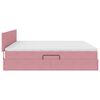 vidaXL Letto con contenitore e LED con led Rosa 200 x 200 cm Velluto