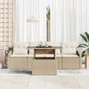 vidaXL Set Divano da Giardino 5 pcs Beige Poly Rattan