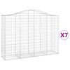 vidaXL Cesti Gabbioni ad Arco 7 pz 200x50x140/160 cm Ferro Zincato