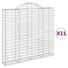 vidaXL Cesti Gabbioni ad Arco 11 pz 200x30x180/200 cm Ferro Zincato