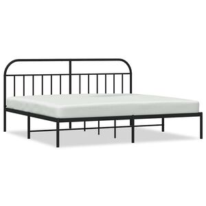 vidaXL Giroletto con Testiera in Metallo Nero 193x203 cm