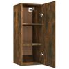vidaXL Mobile Pensile Muro Rovere Fumo 34,5x34x90 cm Legno Multistrato