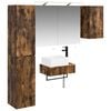 vidaXL Set di mobili per il bagno 5 pz Rovere Fumo 33 x 34,5 x 160 cm