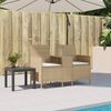 vidaXL Divano Giardino 2 Posti con Tavolo e Cuscini Beige Polyrattan