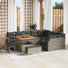 vidaXL Set Divano da Giardino 12 pcs Grigio polyrattan