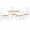 vidaXL Set da Pranzo 5 pz PANAMA Bianco in Legno Massello di Pino