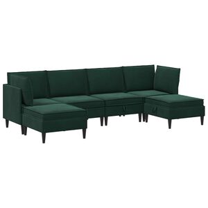 vidaXL Set di mobili per il soggiorno 6 pcs Verde Scuro Velluto
