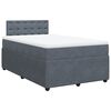 vidaXL Giroletto a Molle con Materasso Grigio Scuro 120x200 cm Velluto