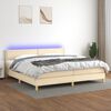 vidaXL Letto a Molle Materasso e LED bianco 200x200cm in Tessuto