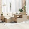 vidaXL Set Divani da Giardino 7 pz con Cuscini Beige in Polyrattan