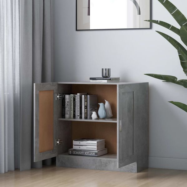 vidaXL Libreria Grigio Cemento 82,5x30,5x80 cm in Legno Multistrato