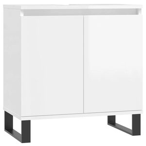 vidaXL Armadietto Bagno Bianco Lucido 58x33x60cm in Legno Multistrato