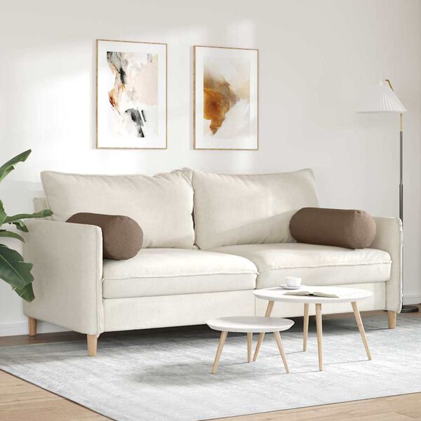 vidaXL Cuscini a rullo 2 pcs Marrone Ø 25 x 70 cm Tessuto