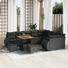 vidaXL Set Divano da Giardino 12 pcs Nero polyrattan
