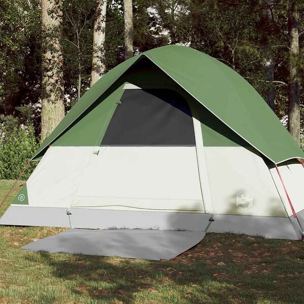 vidaXL Tenda da Campeggio a Cupola per 3 Persone Verde Impermeabile