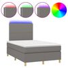 vidaXL Letto a Molle Materasso e LED Grigio Scuro 120x200cm in Tessuto