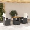 vidaXL Set da Pranzo da Giardino 2 pz con Cuscini Nero in Polyrattan