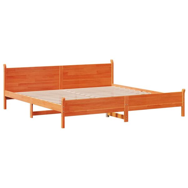 vidaXL Letto senza Materasso Marrone Cera 180x200 cm in Legno di Pino